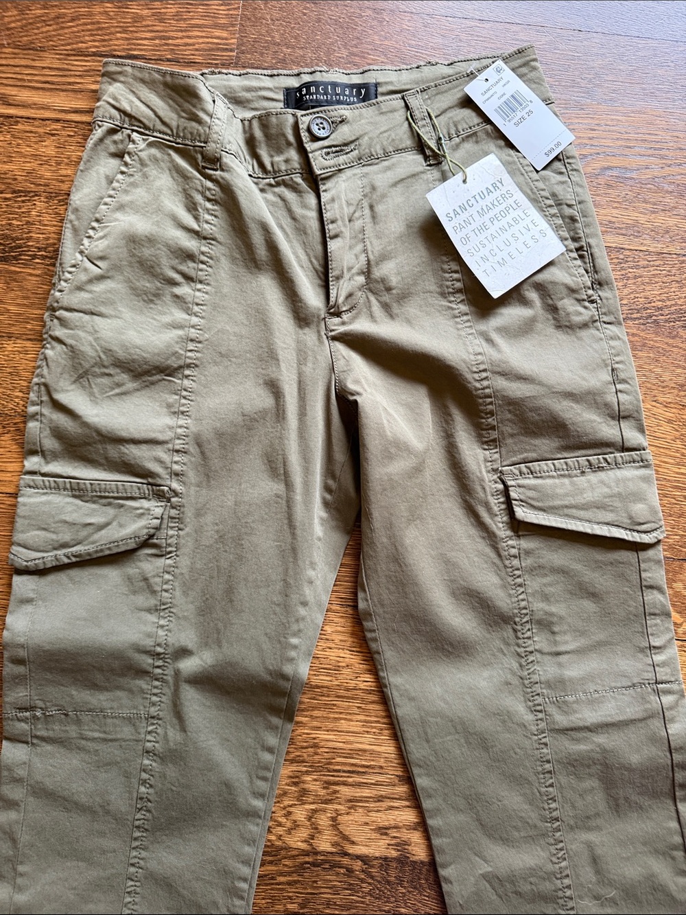 Sanctuary womens Olive Green Cargo Pants with Utility Pockets